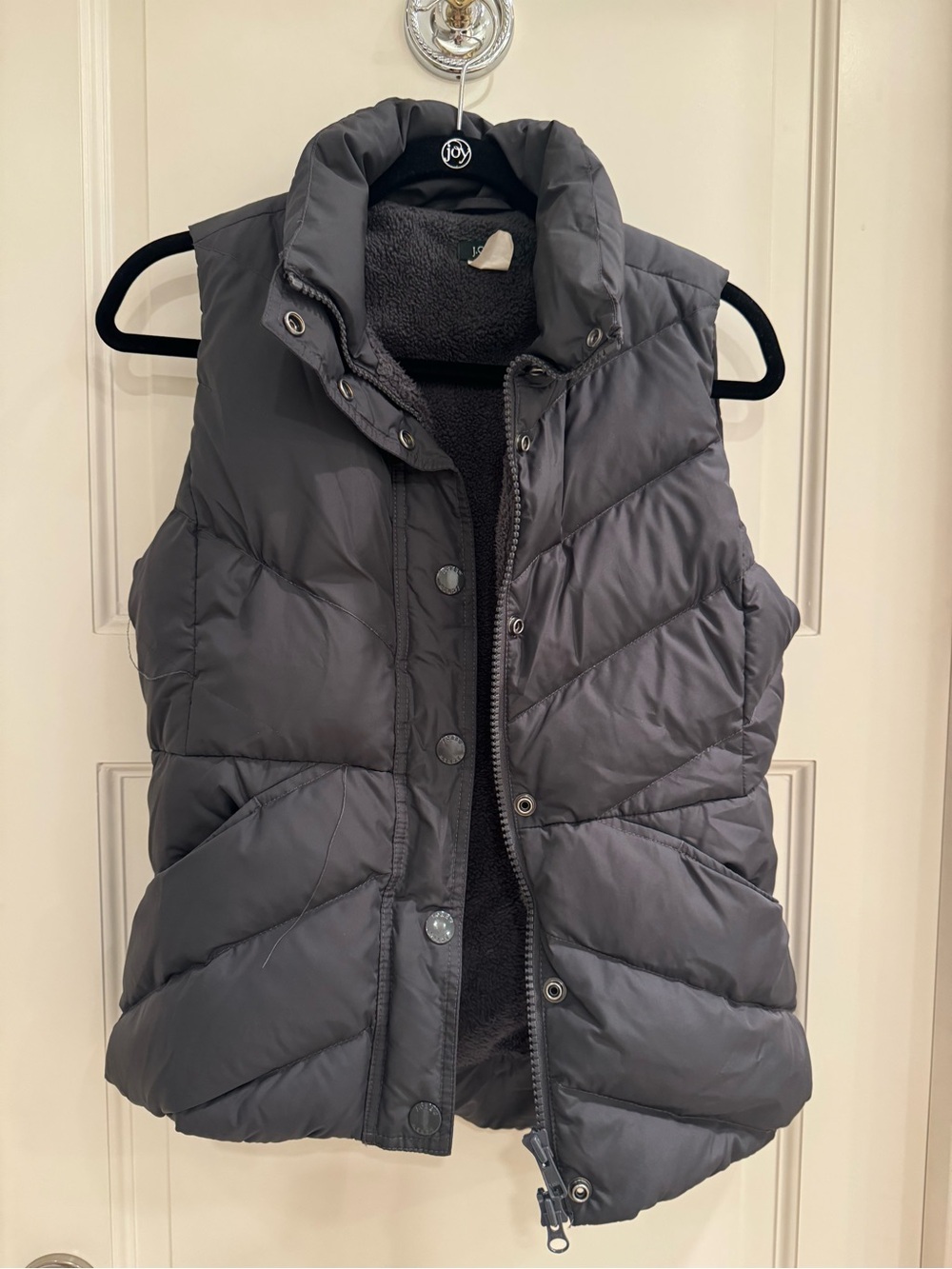 J. Crew Quilted Puffer Vest in Charcoal Gray